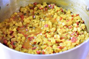 cooked mixture in the pot