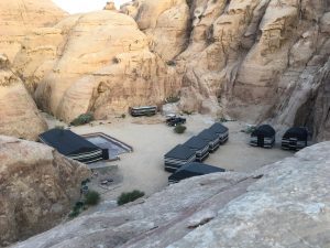 a bedouin camp in the desert