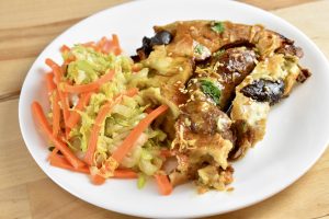 toad in the hole with carrot and cabbage stir fry