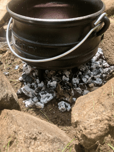 potjie over coals