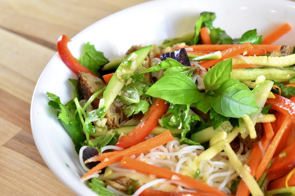 Lion's mane noodle bowl