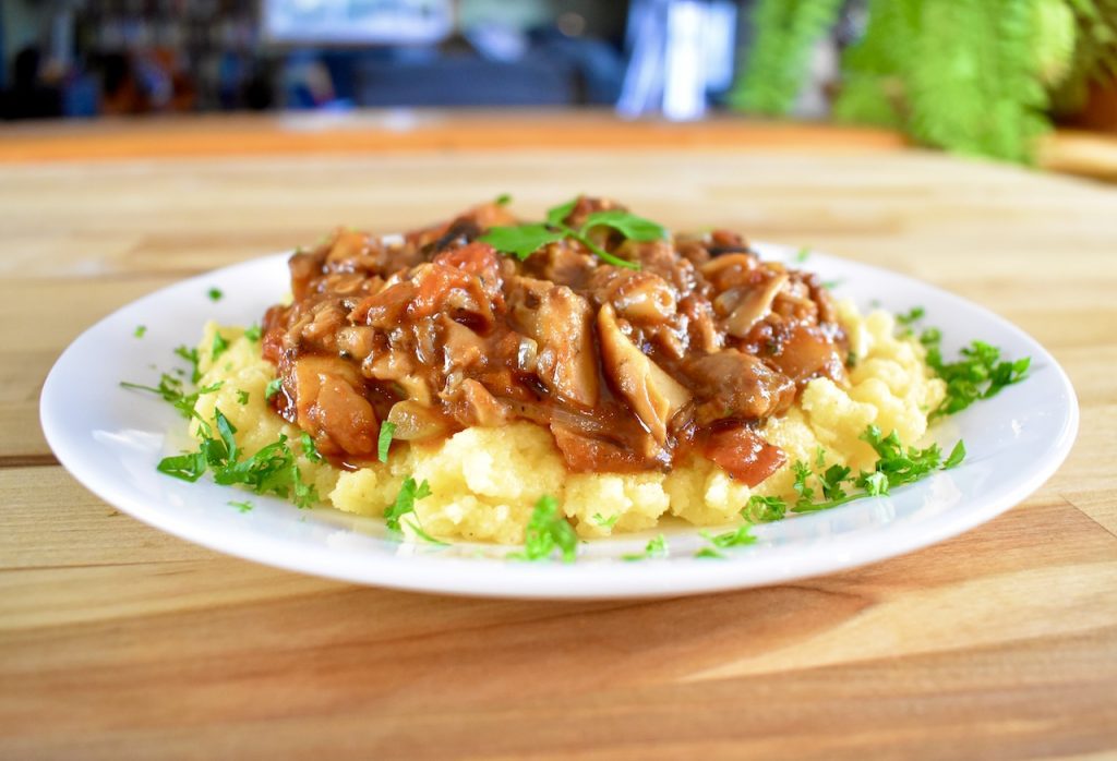 Mushroom Ragout on Polenta