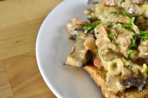 creamy miso mushrooms on toast