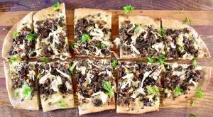 bear flammkuchen with sauerkraut