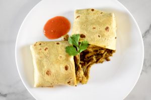 trini rabbit roti wraps