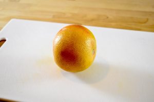 grapefruit on its side
