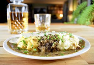 venison haggis with neeps and tatties