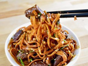 Elk Steak Gochujang Noodles