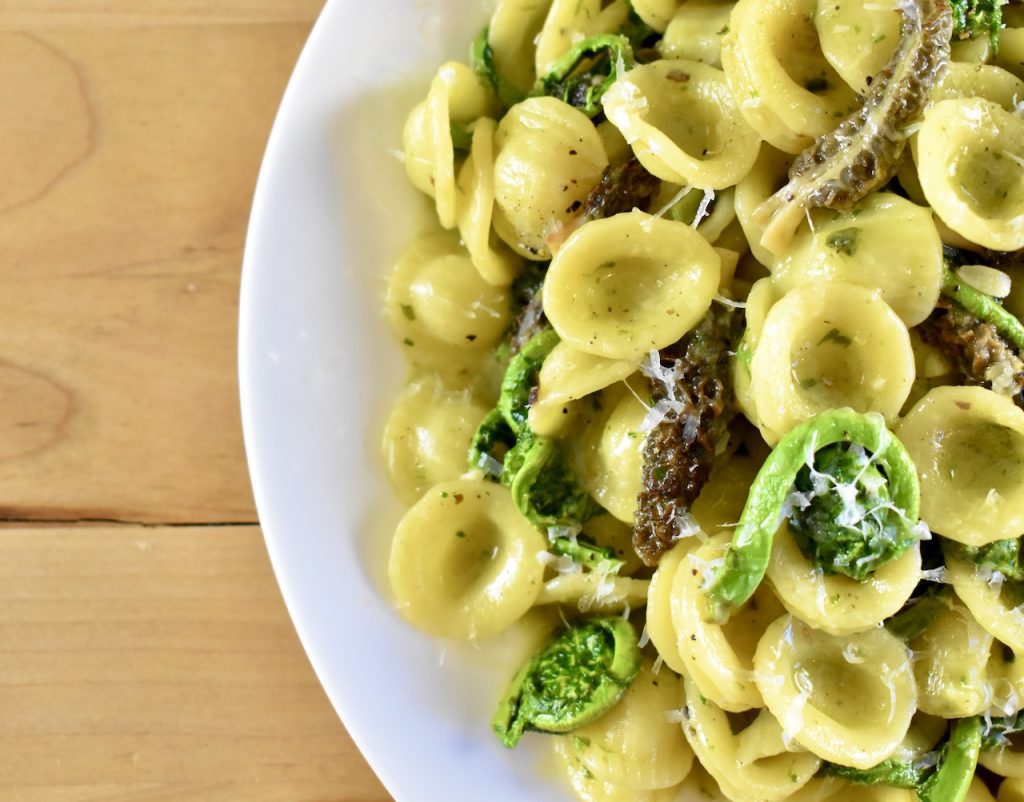 Morel and Fiddlehead Pasta with Ramp Butter