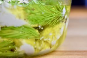 Spruce Tip Marinated Goat Cheese