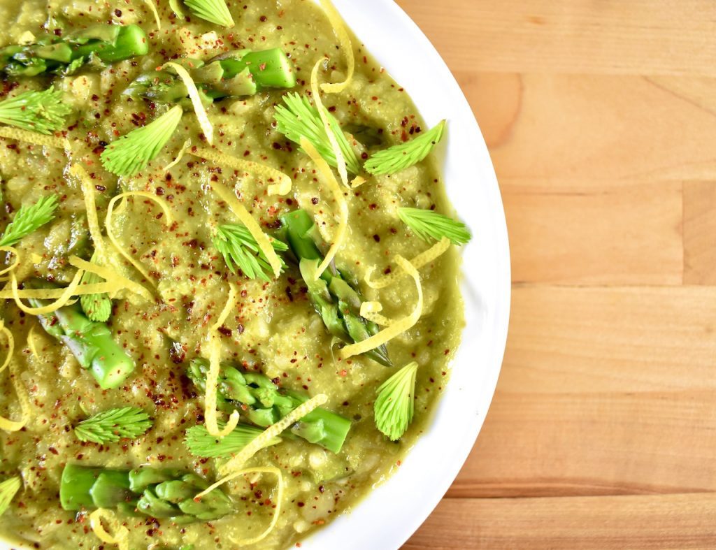 Asparagus and Spruce Tip Risotto