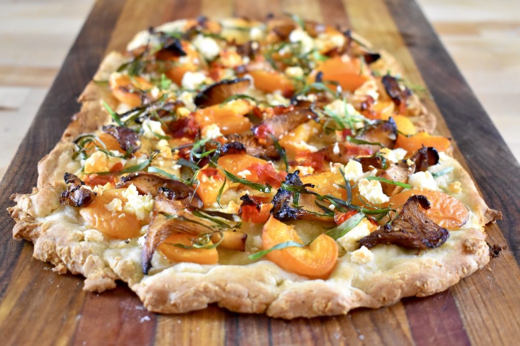 Chanterelle and Apricot Flatbread