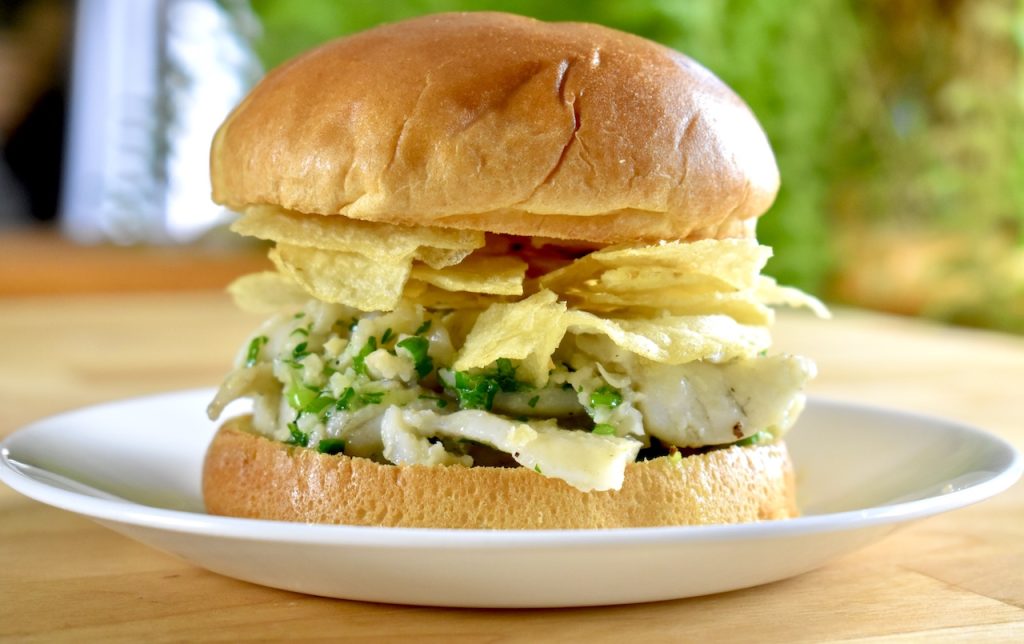 Garlic Butter panfish Sandwich