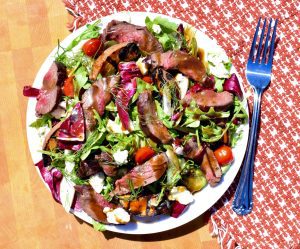 Grilled Venison Steak and Peach Salad