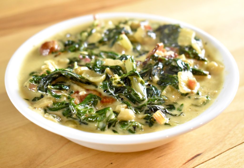 Bacon Creamed Swiss Chard