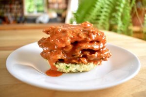 Buffalo Chicken of the Woods Sliders on Jalapeño Biscuits