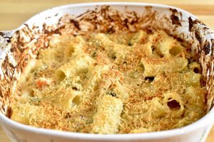 Chicken of the Woods Alfredo Pasta Bake