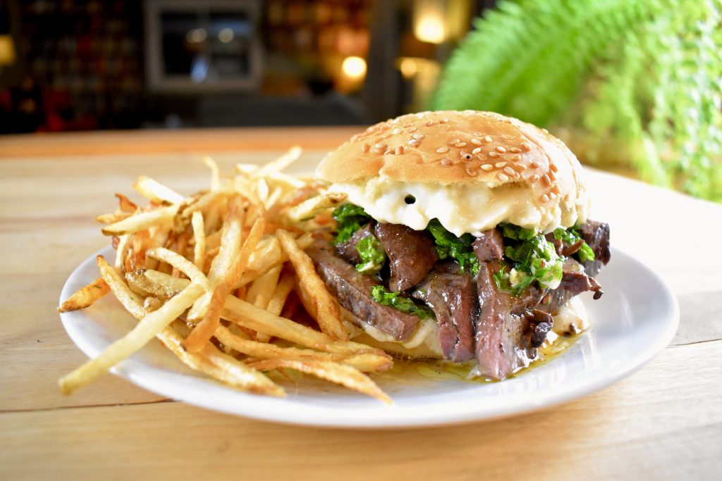 Venison Heart Sandwiches with Roasted Garlic Mayonnaise and Chimichurri