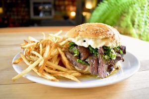 Venison Heart Sandwiches with Roasted Garlic Mayonnaise and Chimichurri