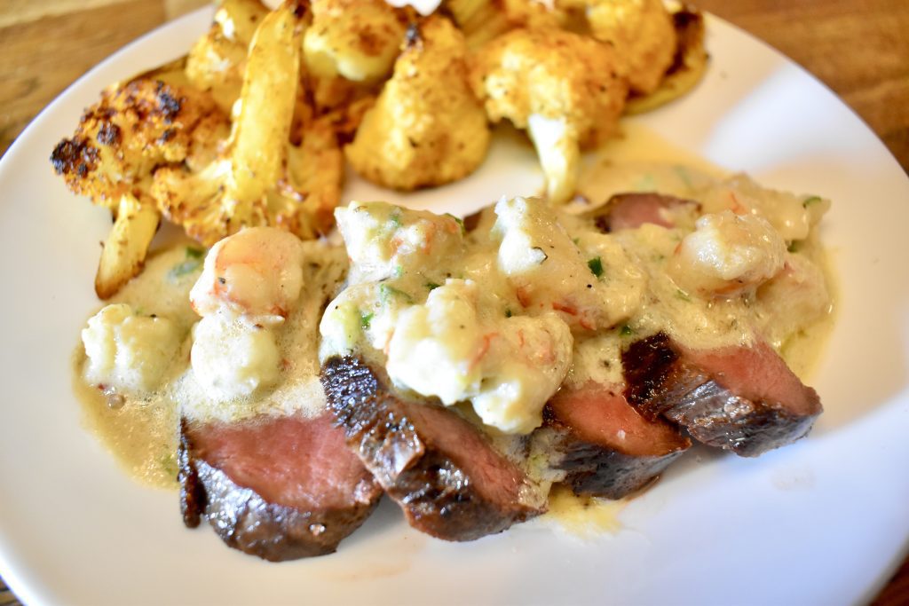 Venison with a Roquefort-Shrimp Sauce