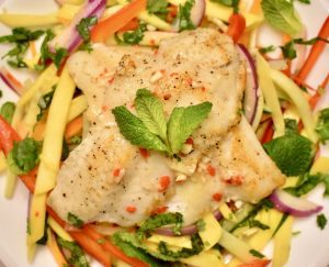 Vietnamese Walleye with Mango Salad