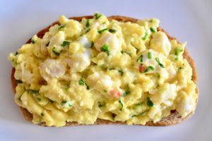 Crab and Ramp Soft-Scrambled Eggs