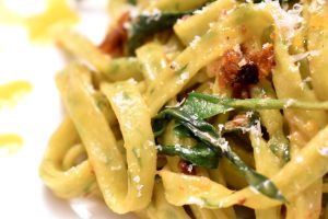 Ramp Pasta with Sweet Chili Crisp-Butter