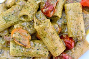 Lake Trout-Stuffed Rigatoni with Pesto Sauce