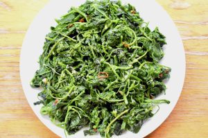 Chinese Stir Fried Lambsquarters with Fermented Bean Curd