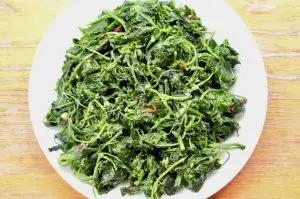 Chinese Stir Fried Lambsquarters with Fermented Bean Curd