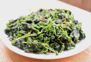 Chinese Stir Fried Lambsquarters with Fermented Bean Curd