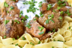 Meatball Stroganoff with Chanterelles