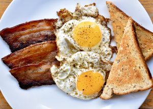 bacon, eggs, and toast