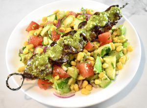 Canada Goose Hearts with Jalapeño Oil and Summer Salad