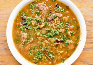 Lebanese Freekeh Soup with Duck and Boletes