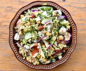 Orzo Dinner Salad with Shrimp and Feta